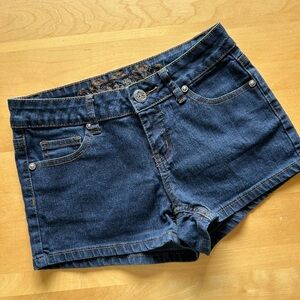 Wax denim jean shorts